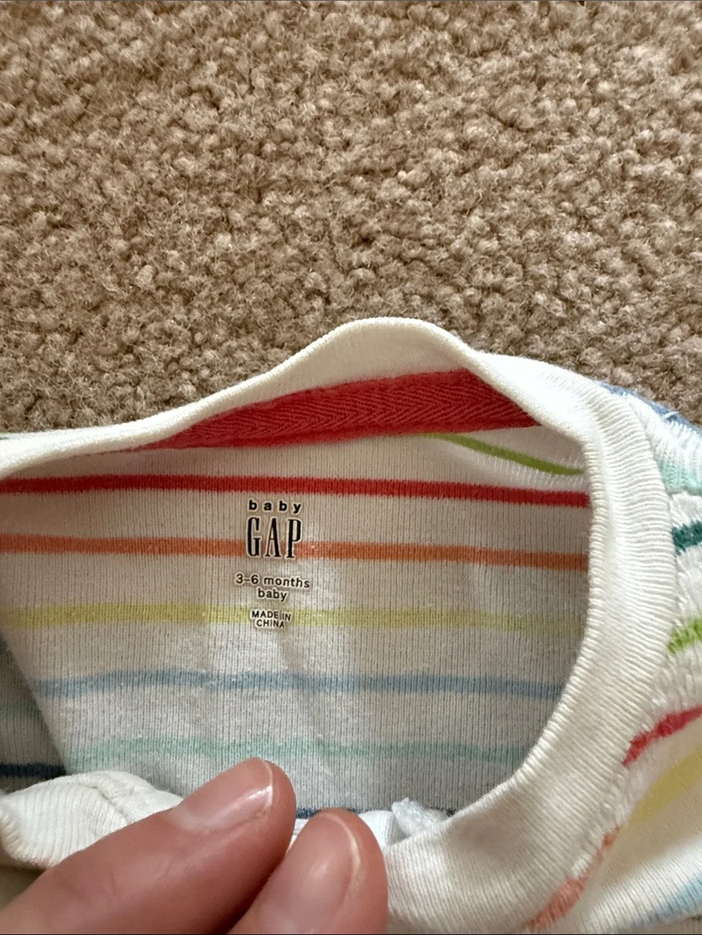 GAP Striped Footed One-Piece in White with Multicolor Stripes